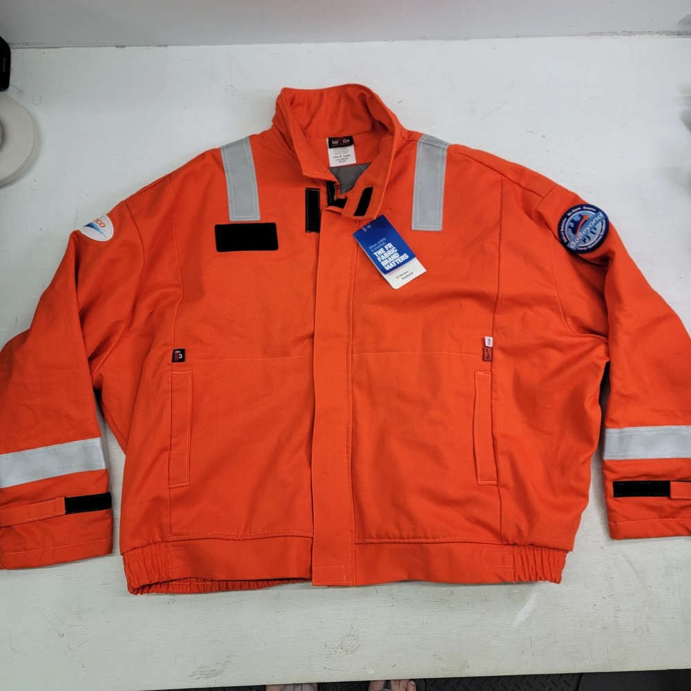 SAF-TECH FR JACS 1650 4XL‎ 58-60 Indura Lined HRC3 ORANGE HI-VIS REFLECTIVE COAT